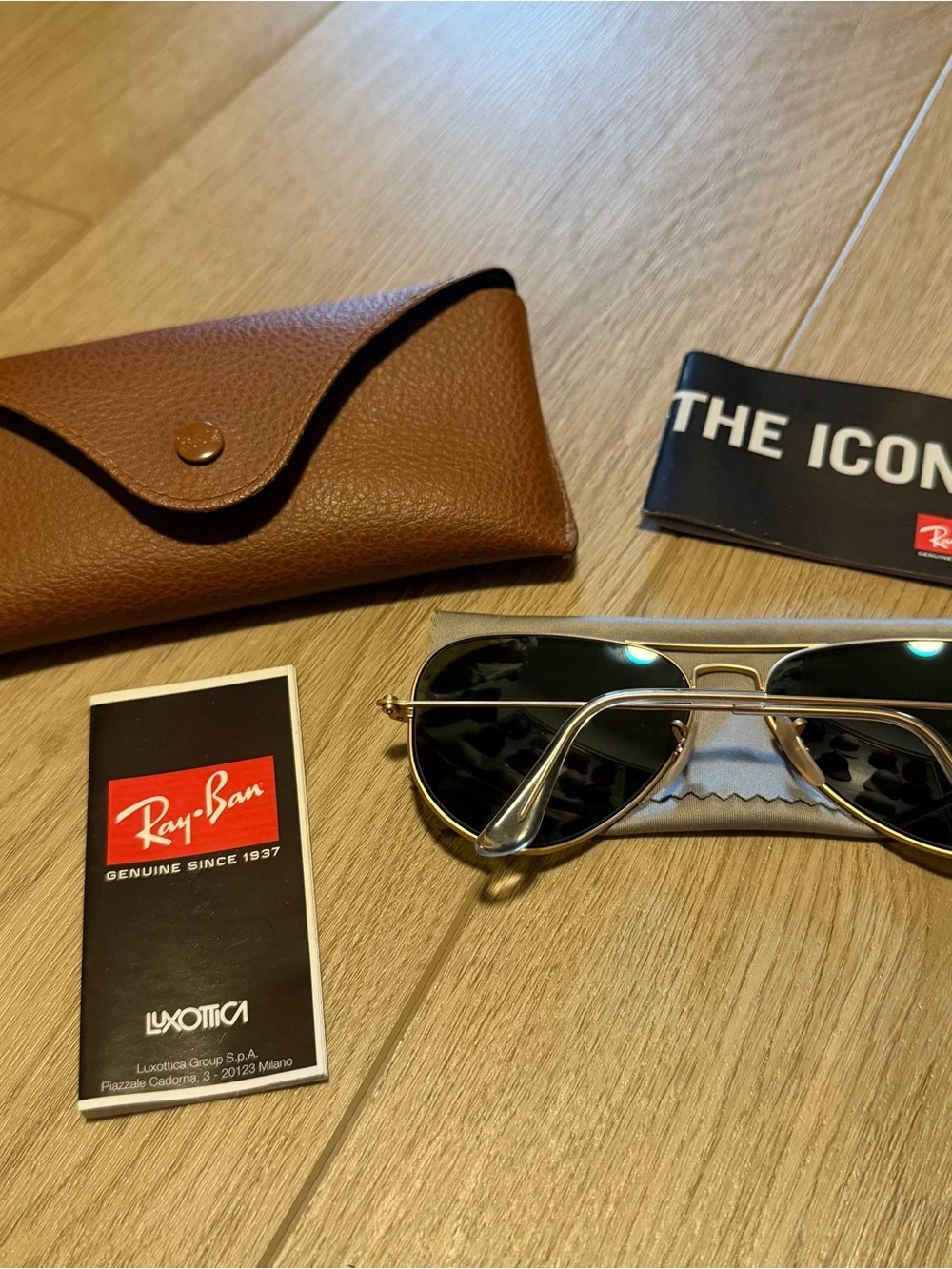 Ray-Ban Aviator Sunglasses — Gold Frame with Blue Lenses